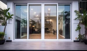 Glass Sliding Doors Leading To A Patio Area